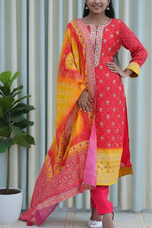 Rangmohar Bandhej Suit Set