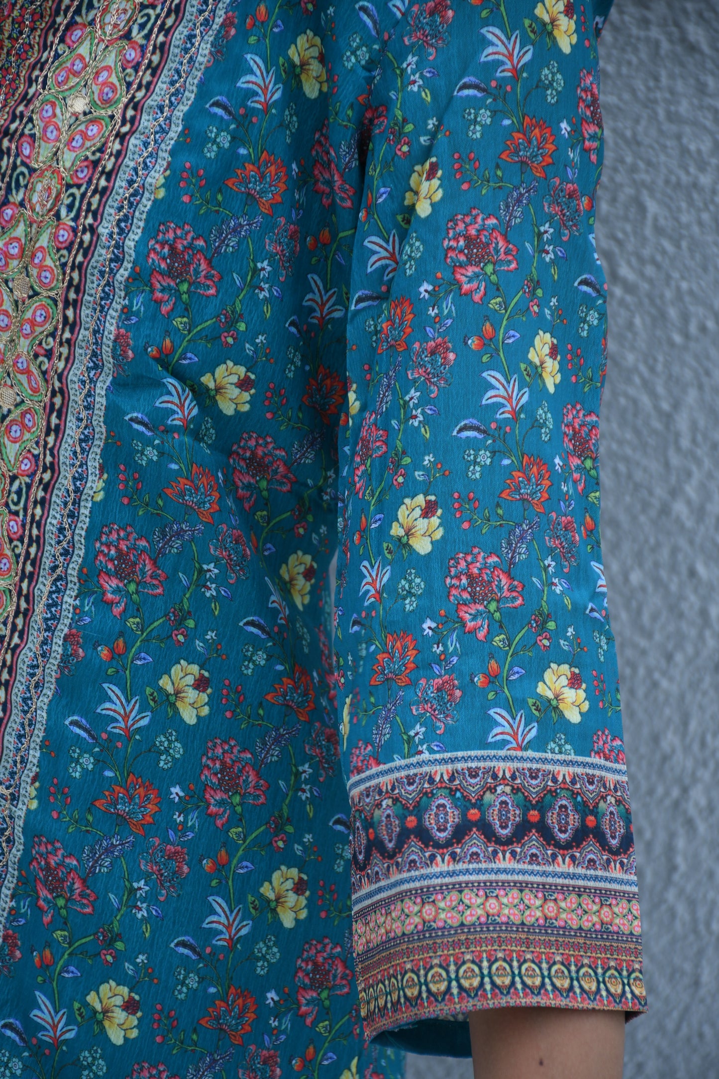 Teal Meadow Printed Suit Set