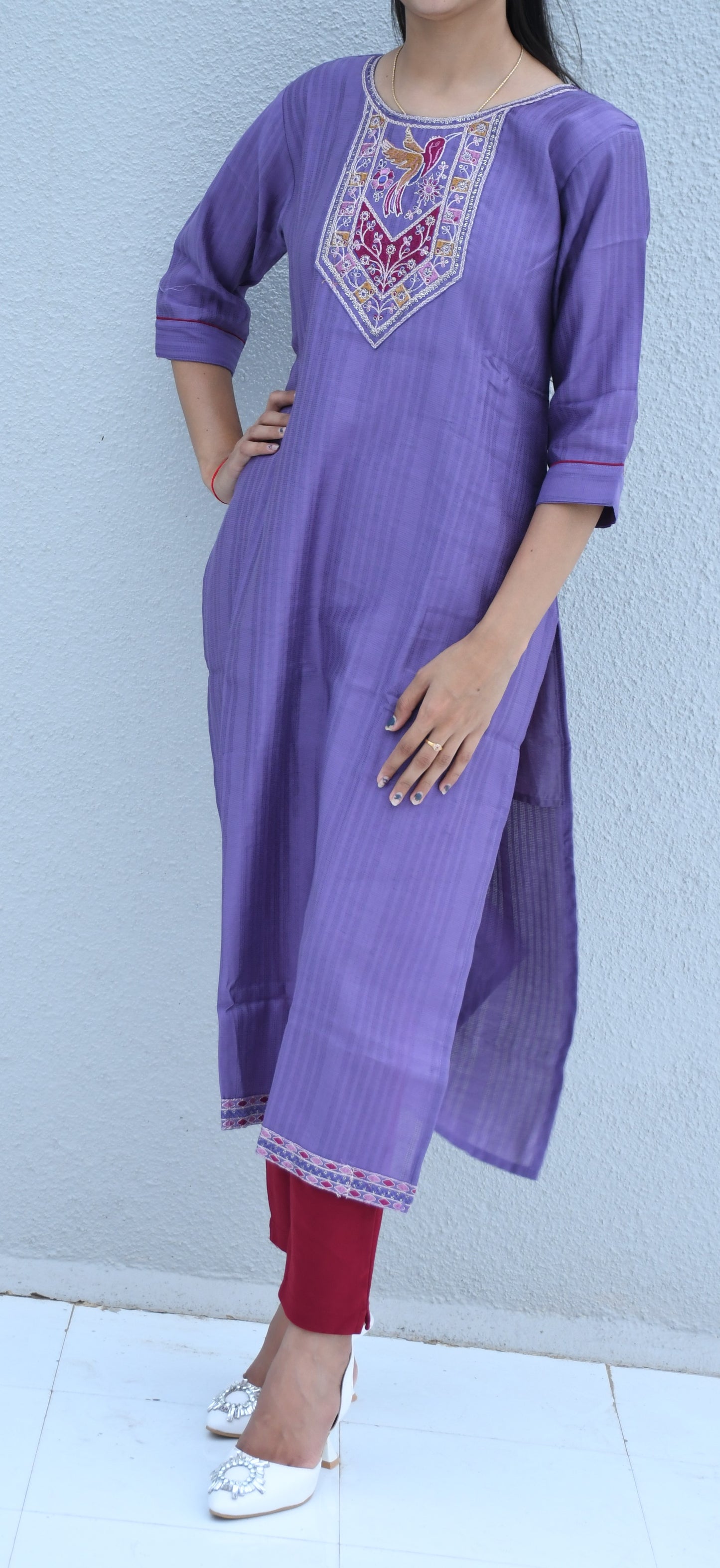 Neelika Bird Motif Kurti Set