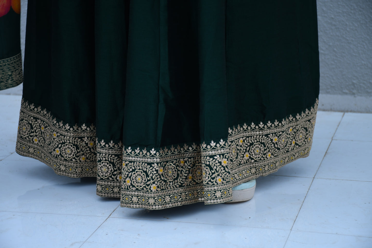 Emerald Bloom Anarkali Set