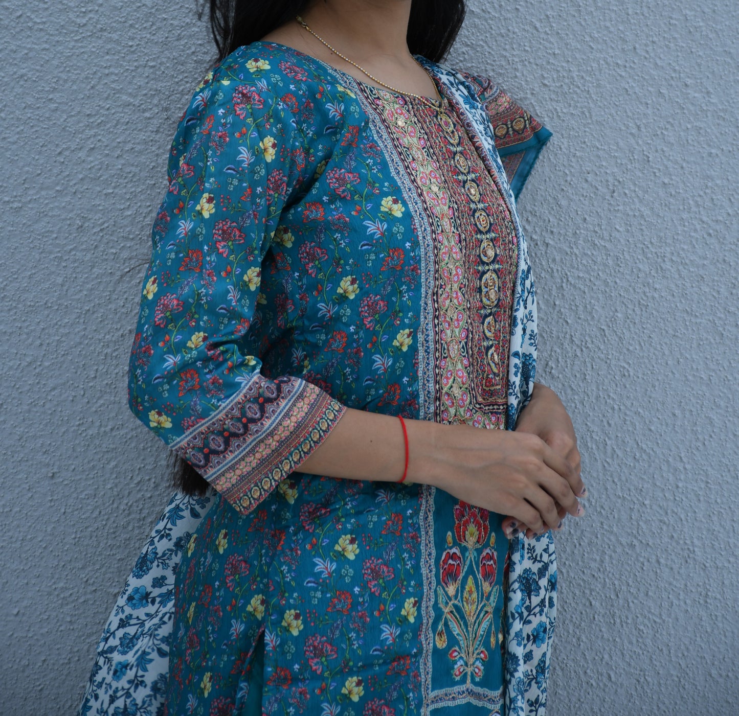 Teal Meadow Printed Suit Set