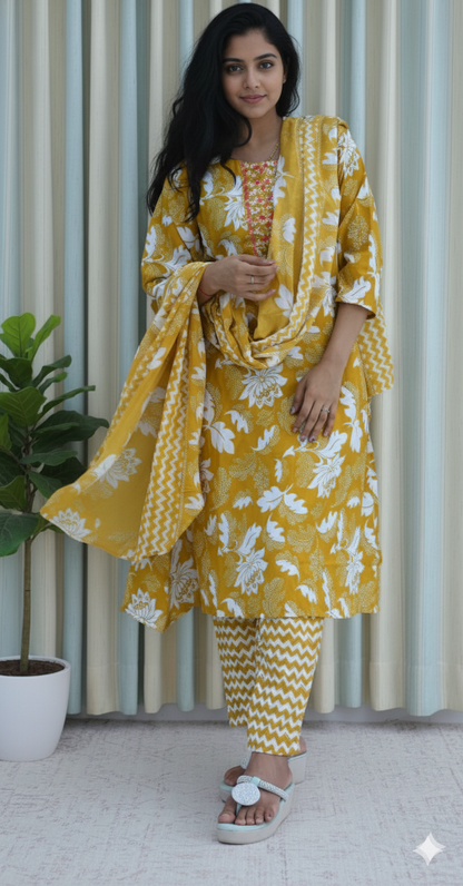 HaldiBloom Floral Suit Set