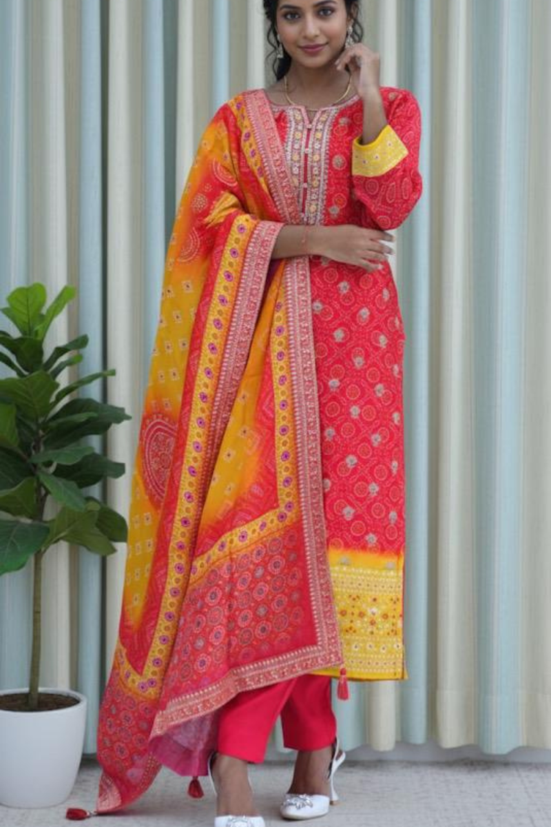Rangmohar Bandhej Suit Set
