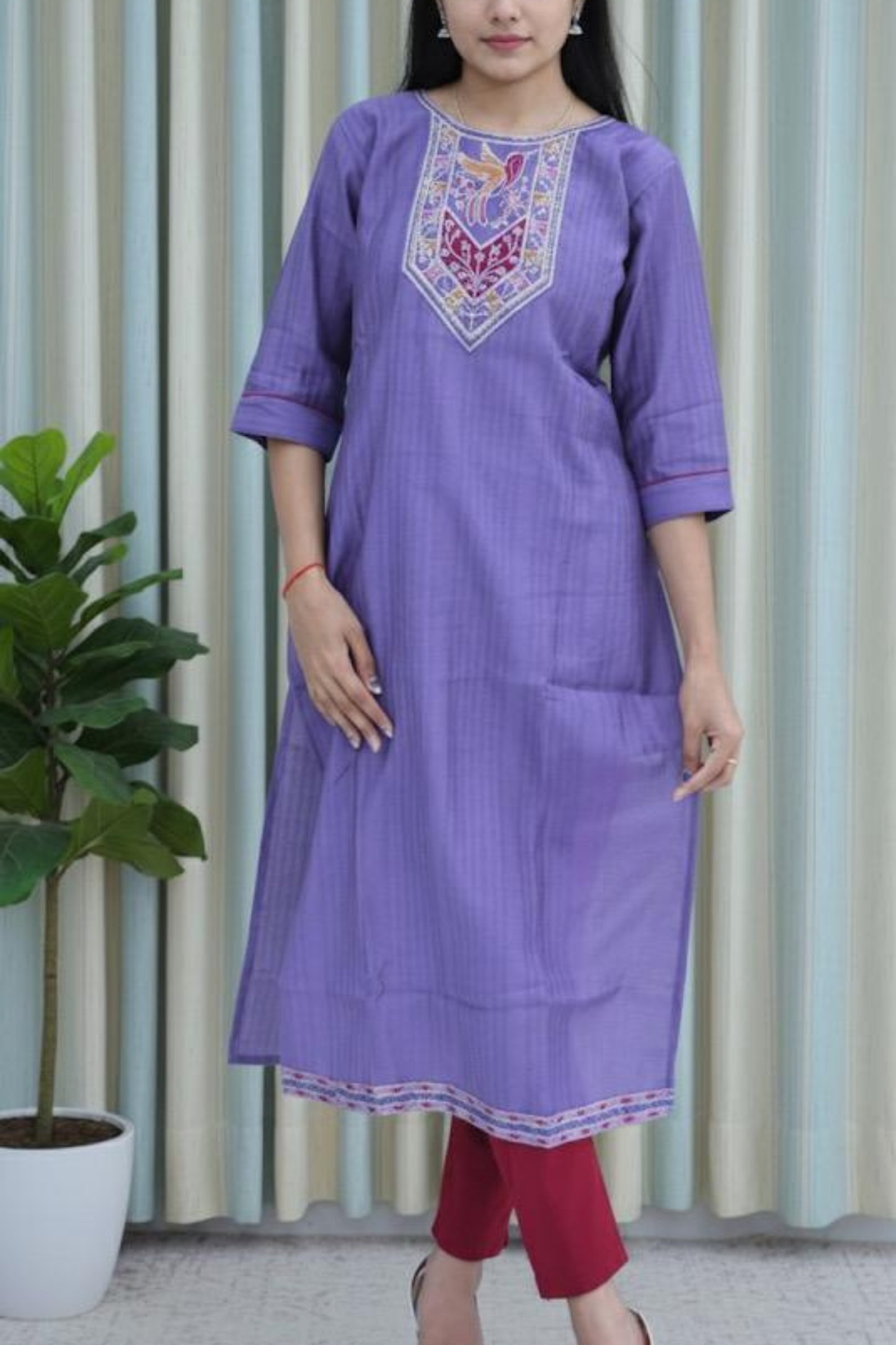 Neelika Bird Motif Kurti Set