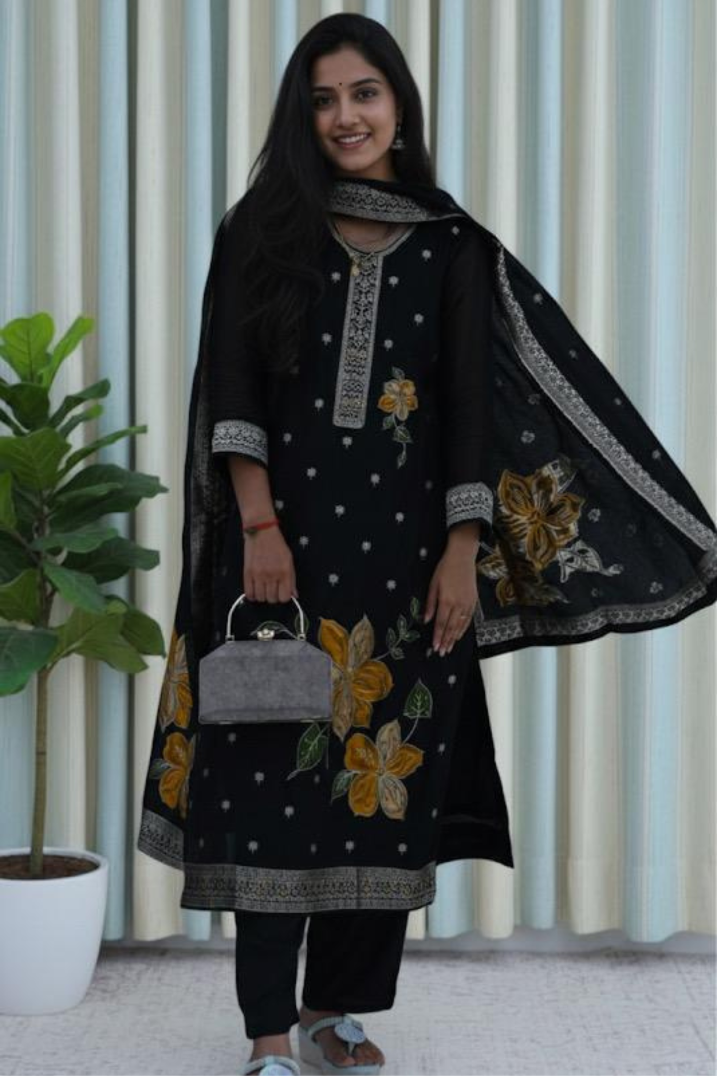 Midnight Blossom Suit Set