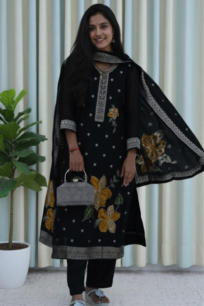 Midnight Blossom Suit Set