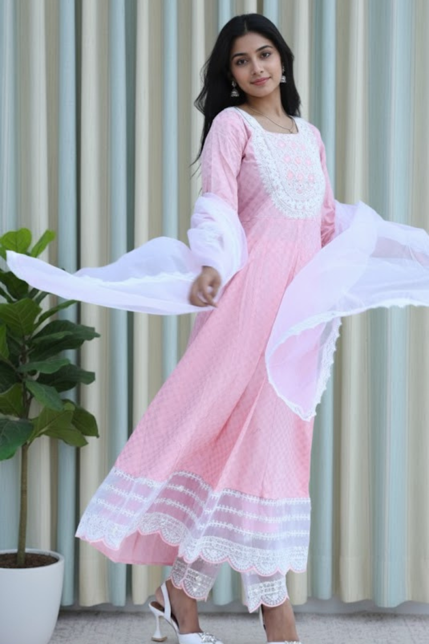 Blush Bloom Anarkali Kurti