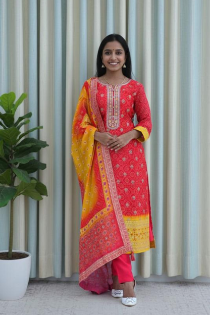 Rangmohar Bandhej Suit Set