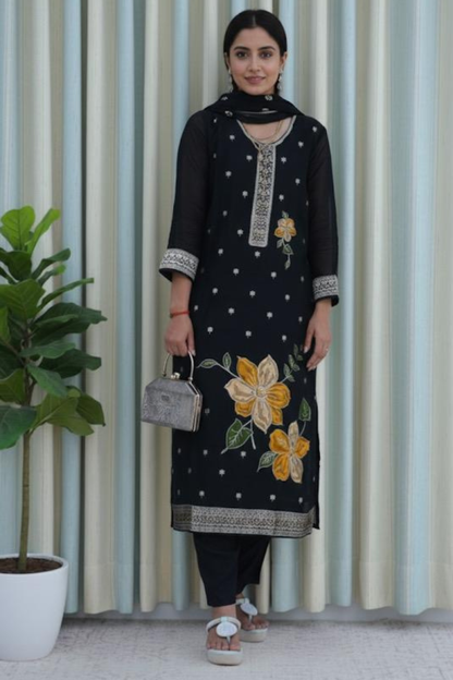 Midnight Blossom Suit Set