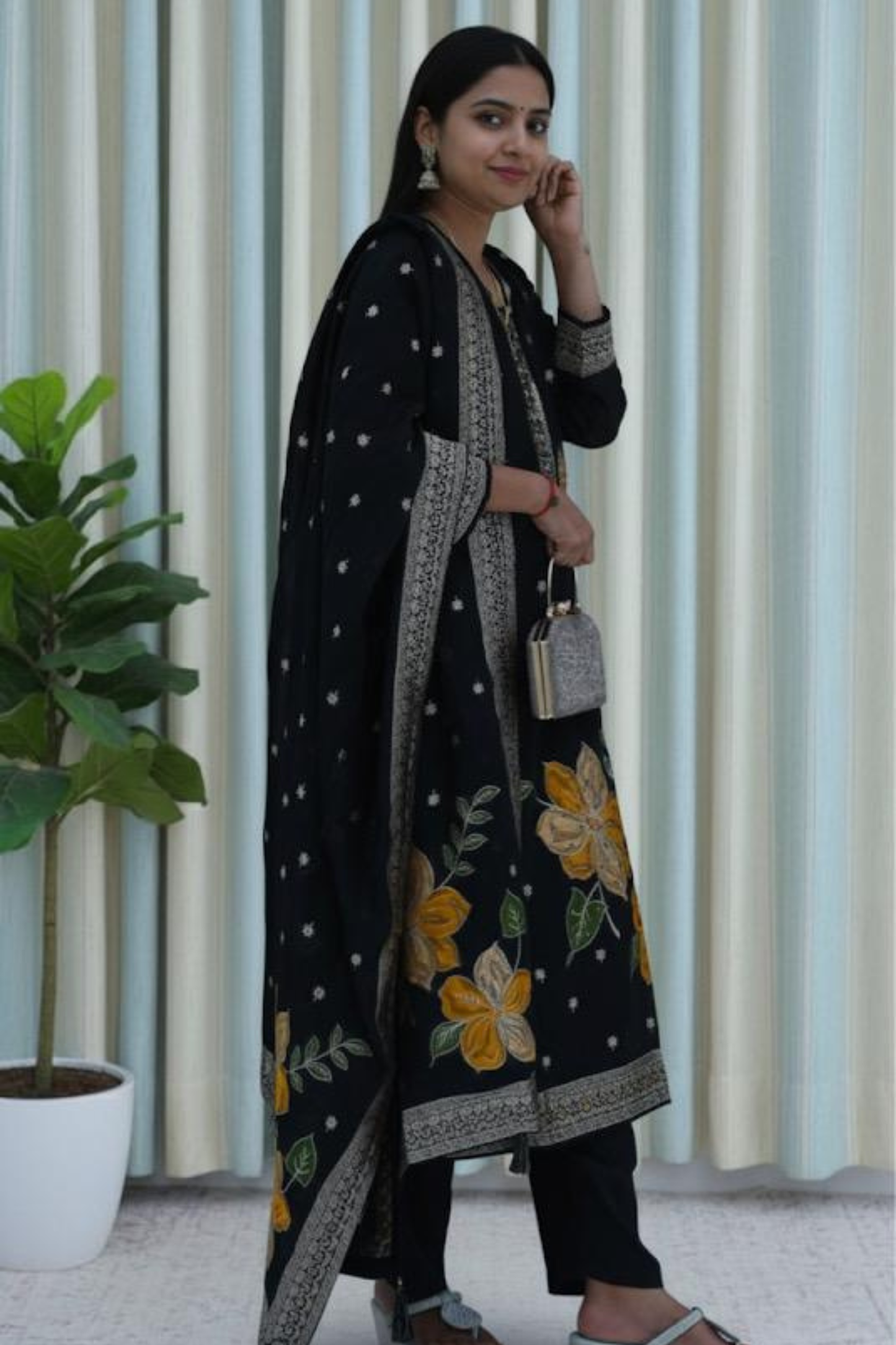 Midnight Blossom Suit Set