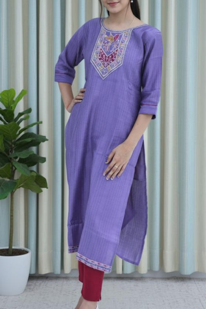 Neelika Bird Motif Kurti Set