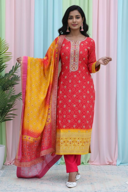 Rangmohar Bandhej Suit Set
