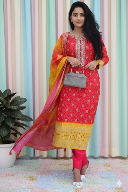 Rangmohar Bandhej Suit Set