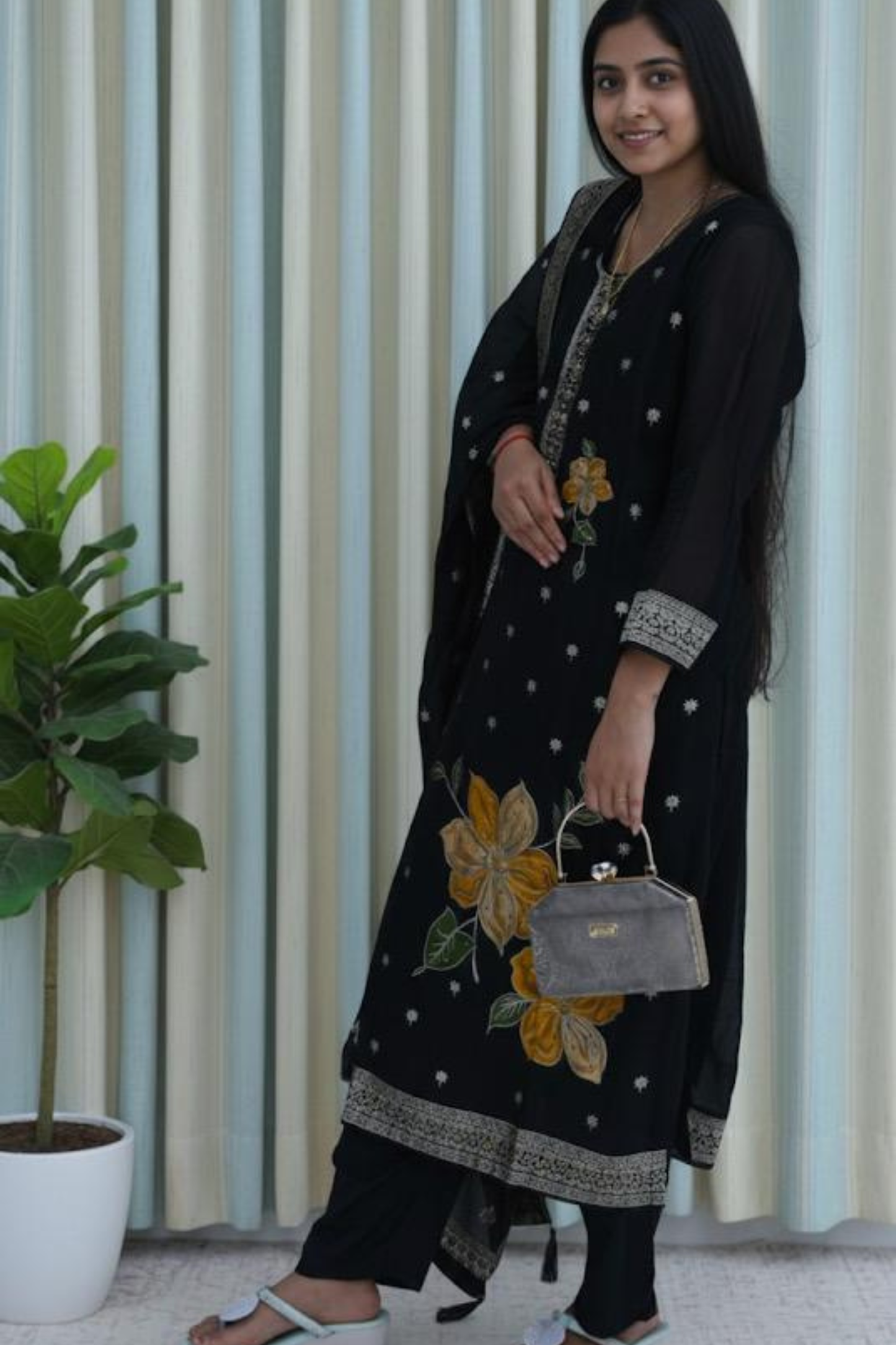 Midnight Blossom Suit Set