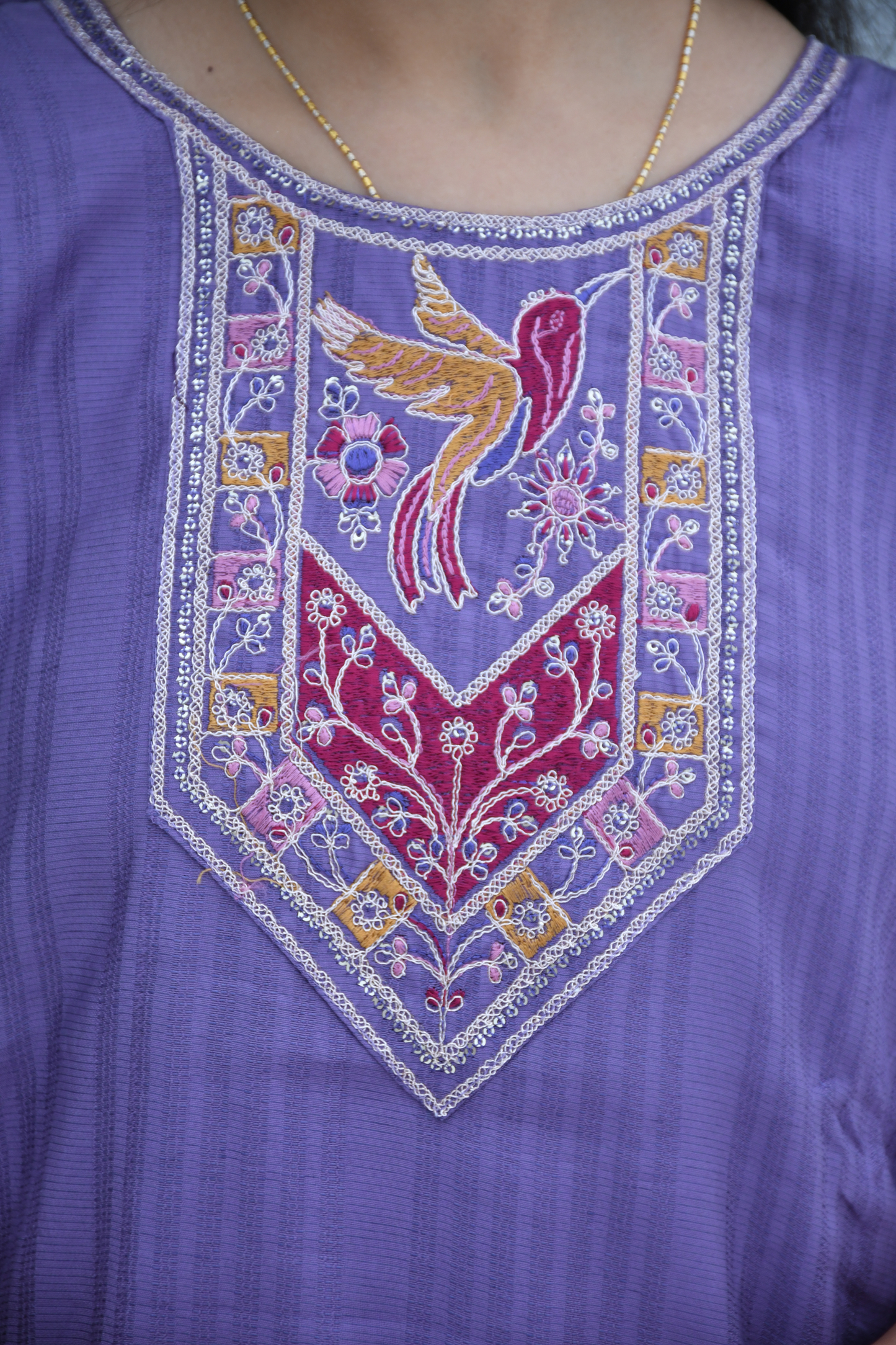 Neelika Bird Motif Kurti Set