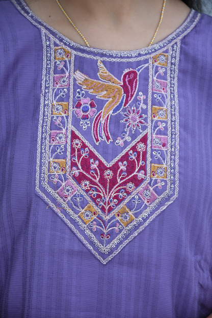 Neelika Bird Motif Kurti Set