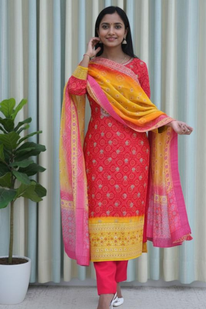 Rangmohar Bandhej Suit Set
