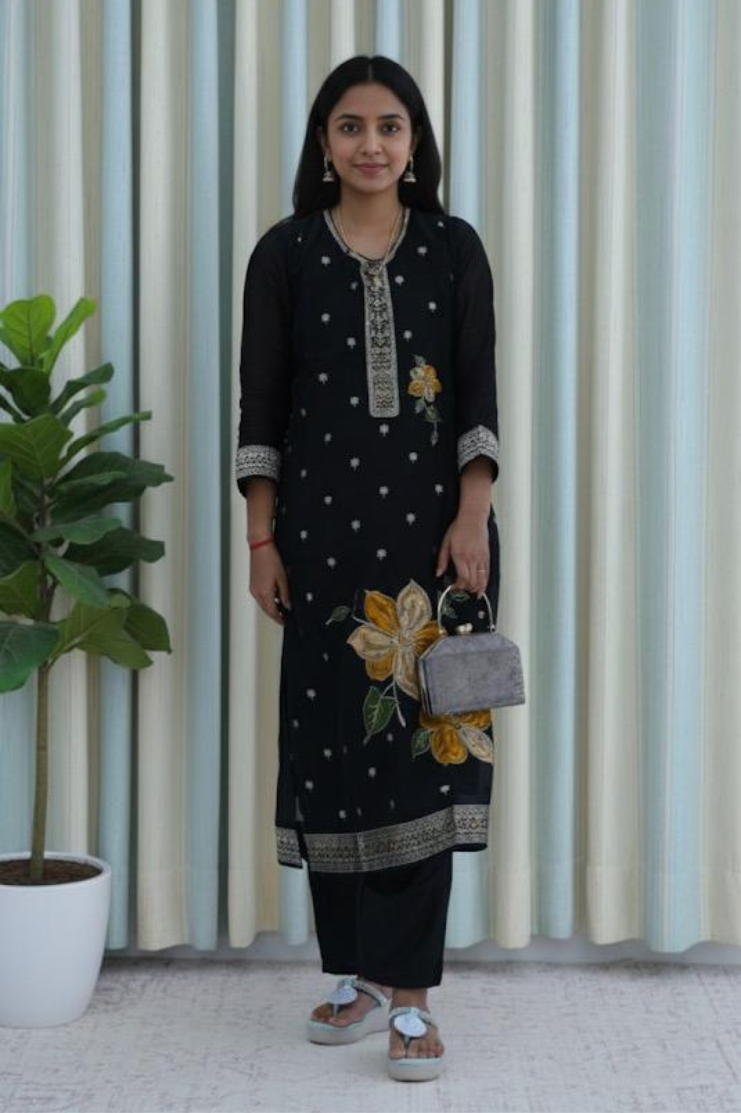 Midnight Blossom Suit Set