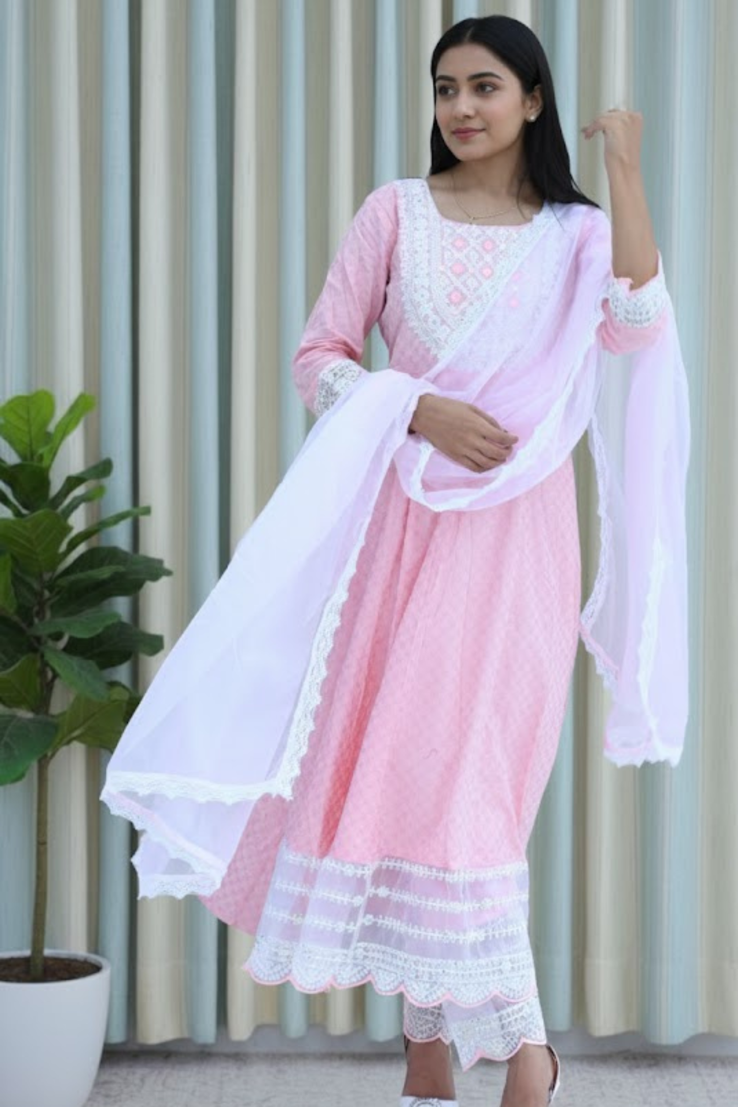 Blush Bloom Anarkali Kurti