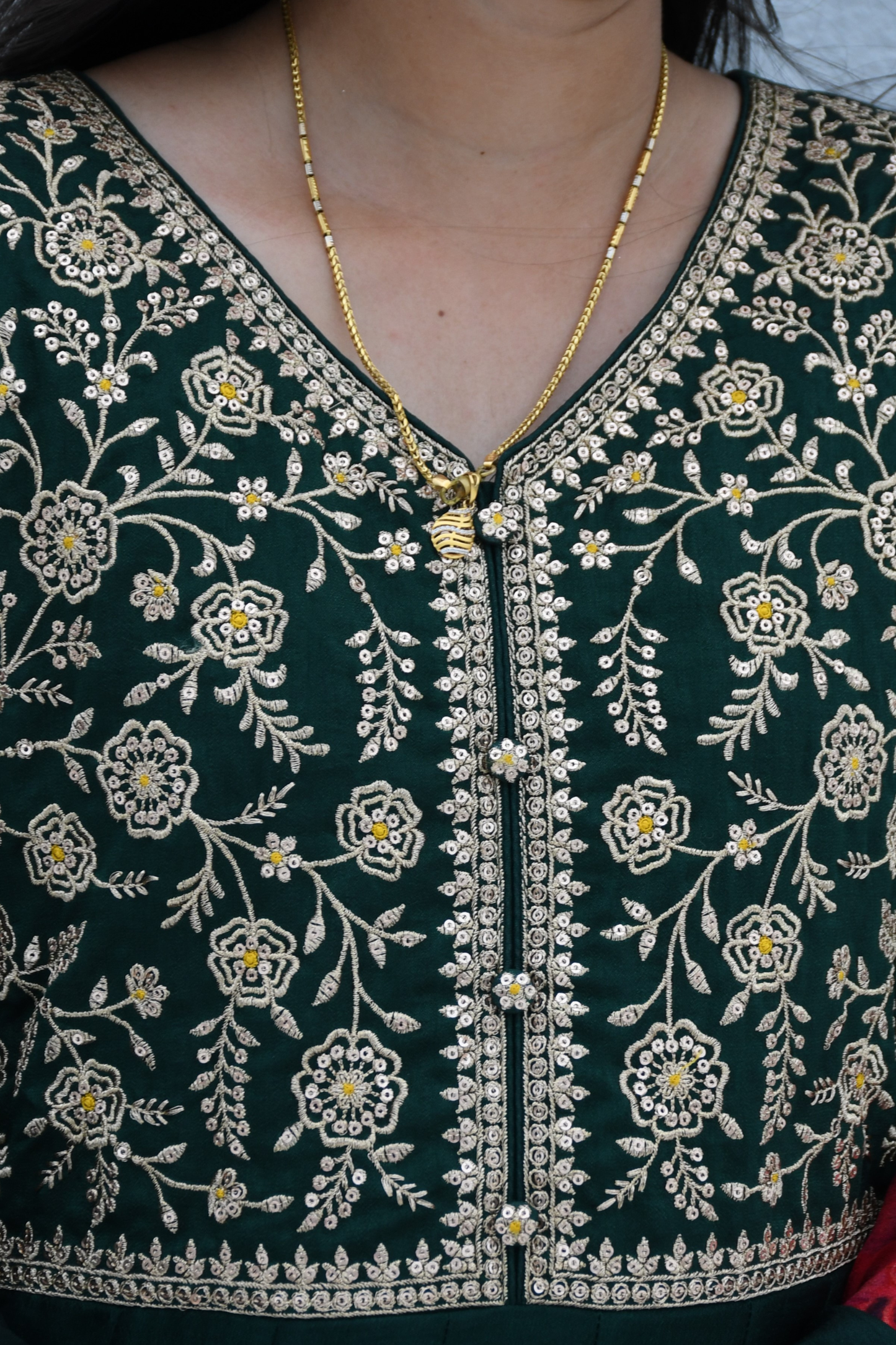 Emerald Bloom Anarkali Set