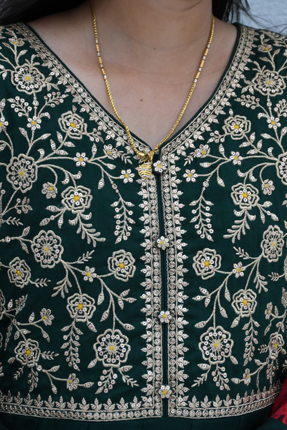 Emerald Bloom Anarkali Set