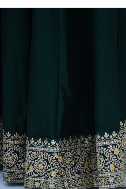 Emerald Bloom Anarkali Set