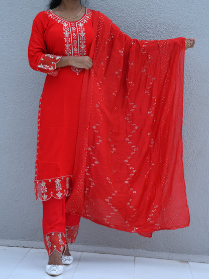 Scarlet Shine Suit Set