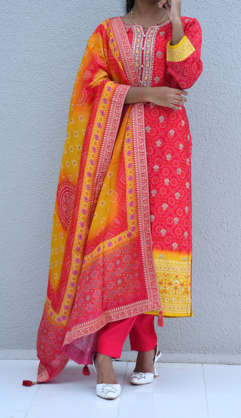 Rangmohar Bandhej Suit Set
