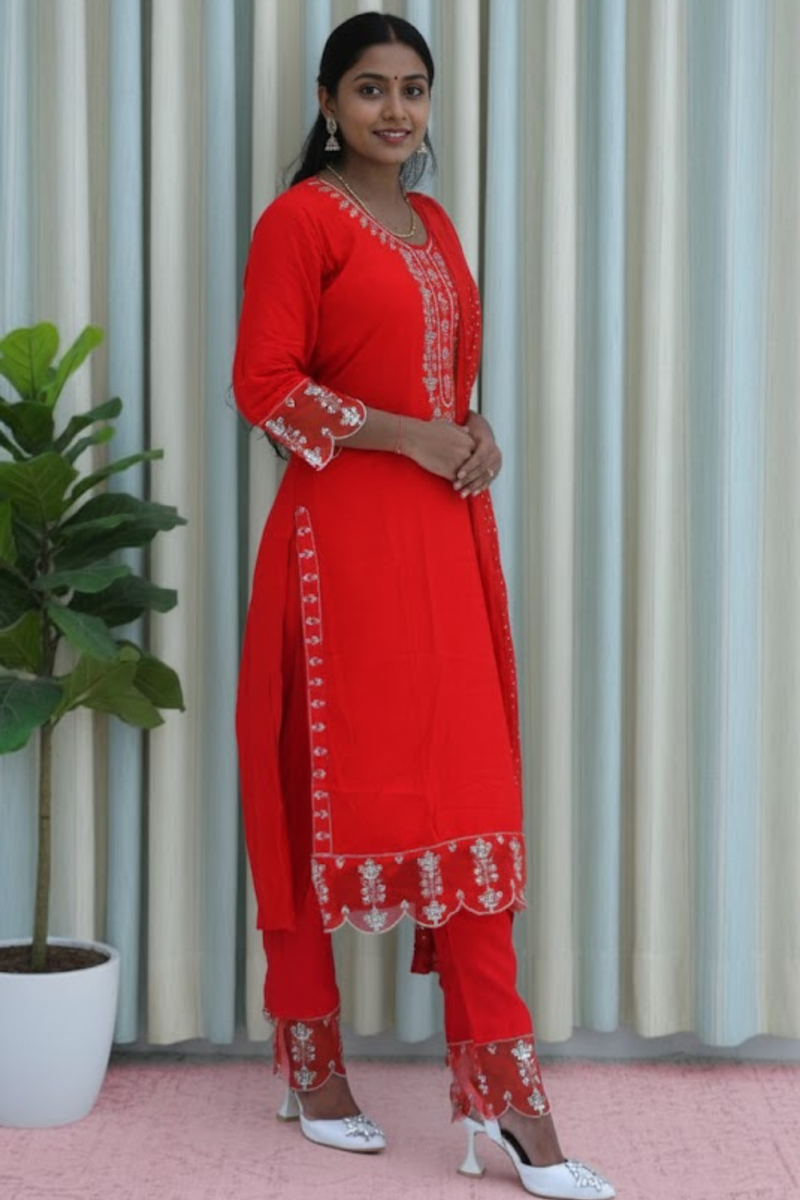 Scarlet Shine Suit Set