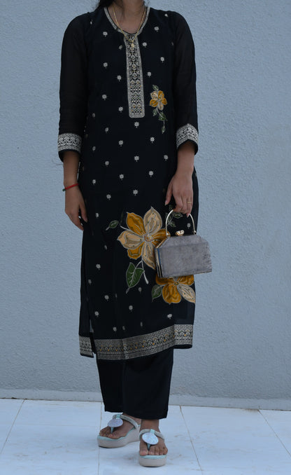 Midnight Blossom Suit Set