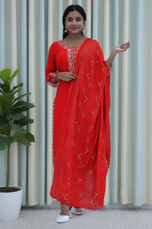 Scarlet Shine Suit Set