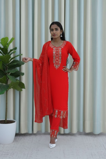 Scarlet Shine Suit Set