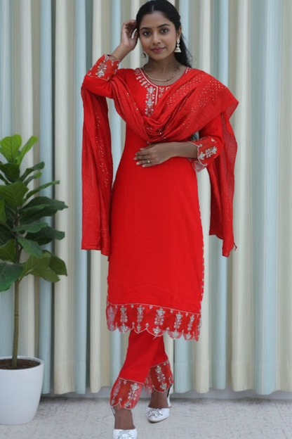 Scarlet Shine Suit Set