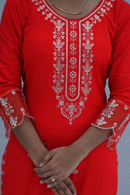 Scarlet Shine Suit Set